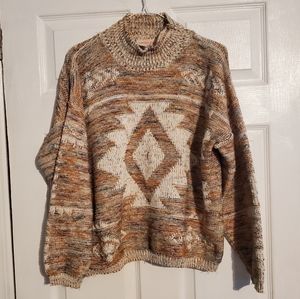 Vintage Americhino Mockneck Tribal Pullover Sweater